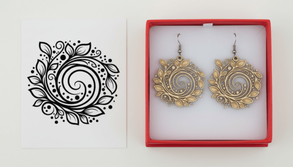 Elegant Floral Swirl Laser Cut Earring
