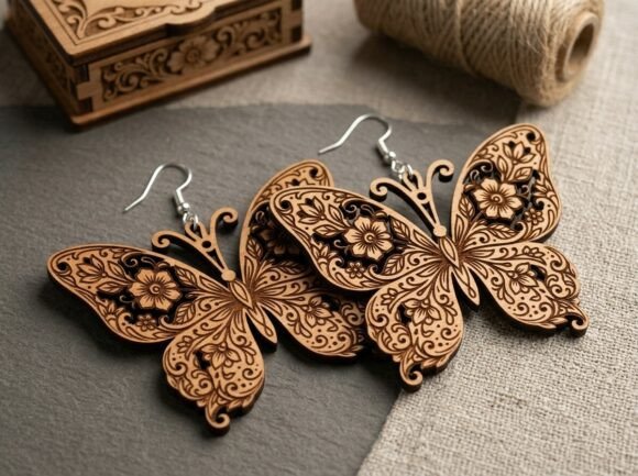 Floral Butterfly Earring Laser Cut Review