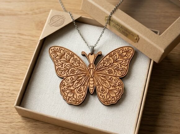 Floral Butterfly Pendant Laser Cut Design Review