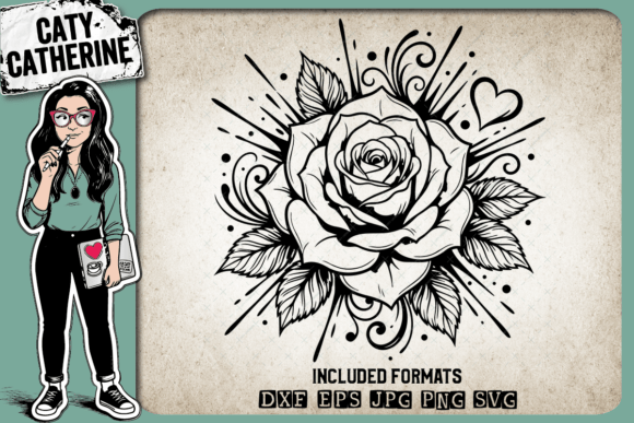 Rose Bloom Floral Line Art Design Review